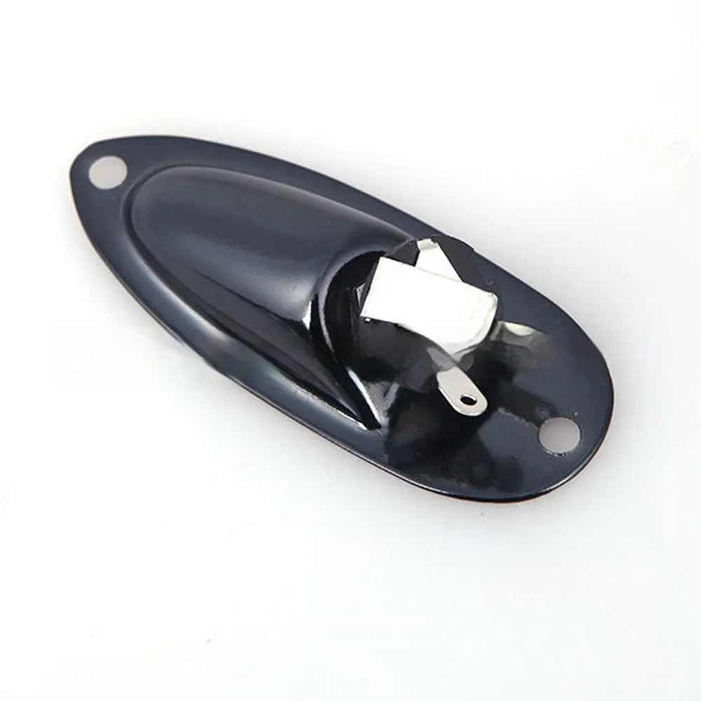 Electric guitar ST boat output socket in black and silver alloy construction