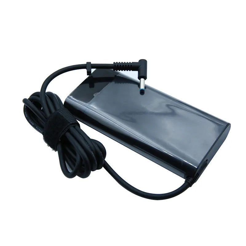 HP 150W 4530 Oval laptop power adapter in black with direct charging cable