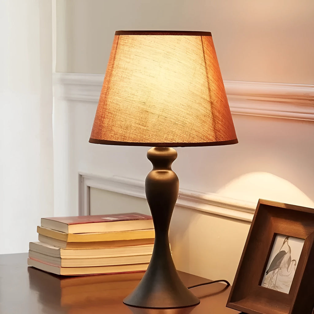 Retro-style alloy bedside lamp with dimmable LED lighting in American design