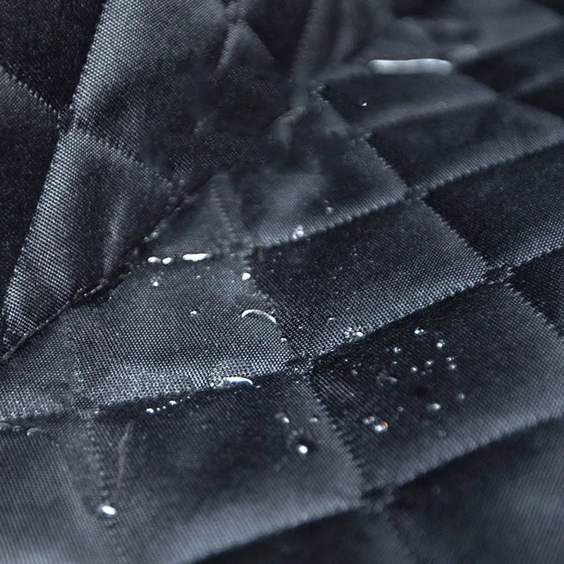 Black polyester two-seater car rear pet mat for dog or cat seat protection