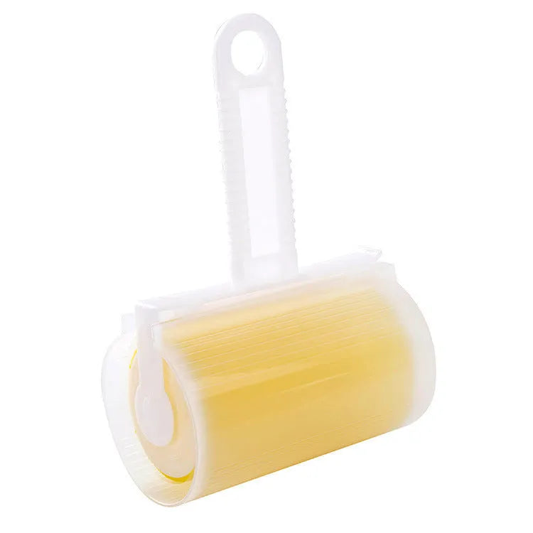 Washable reusable lint roller with protective cover for removing pet hair from fabrics