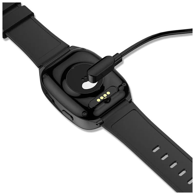 Black GPS tracker smartwatch with 1.54-inch touch screen showing location interface