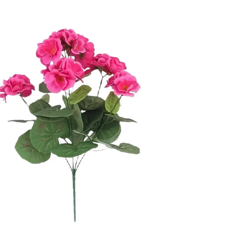 Artificial crabapple silk flower decoration 35cm tall in pink colour for home or outdoor use