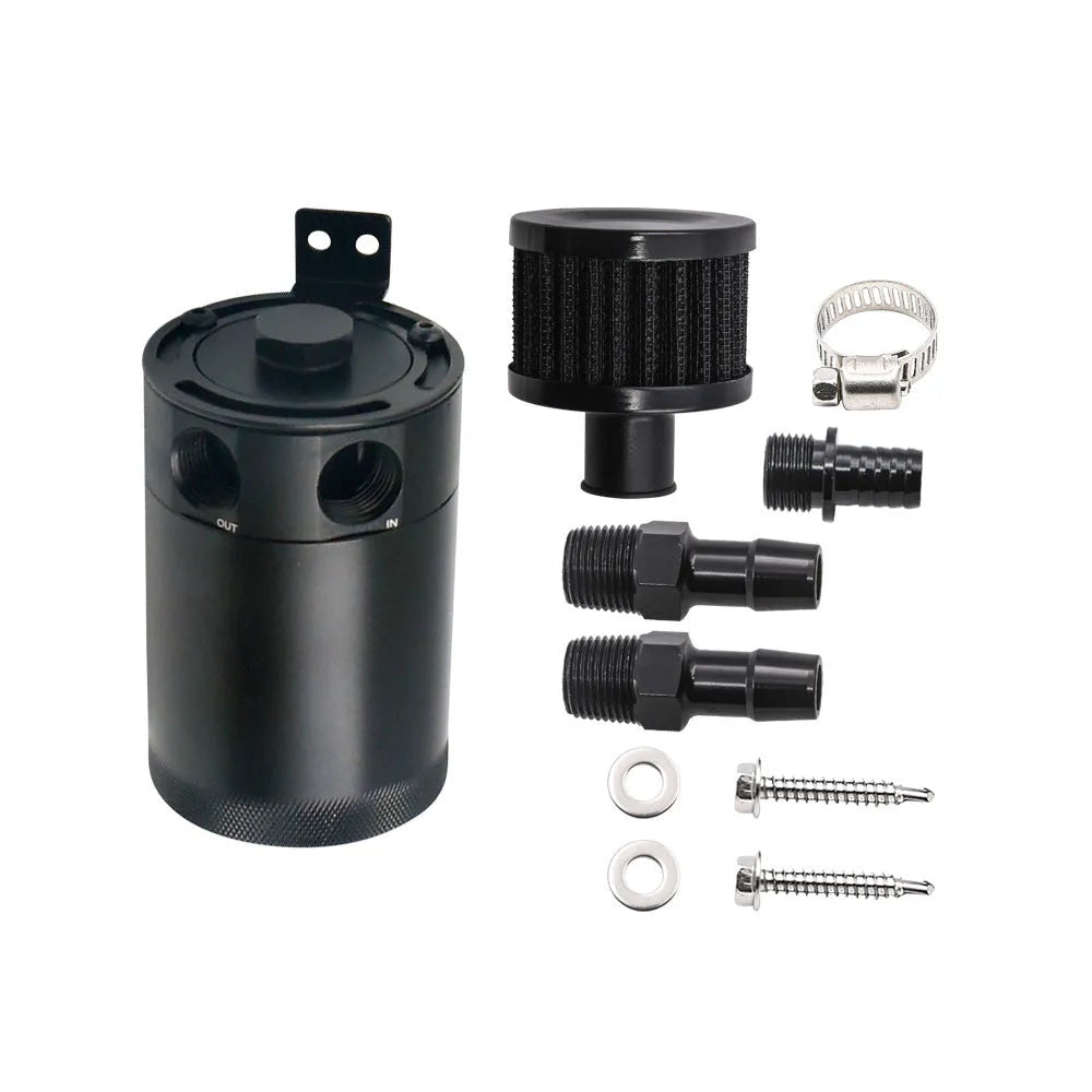 Aluminium automotive machine oil pot with two-hole design and oil-free valve