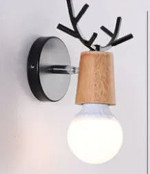 Modern antlers wall lamp in white wrought iron finish for corridor lighting