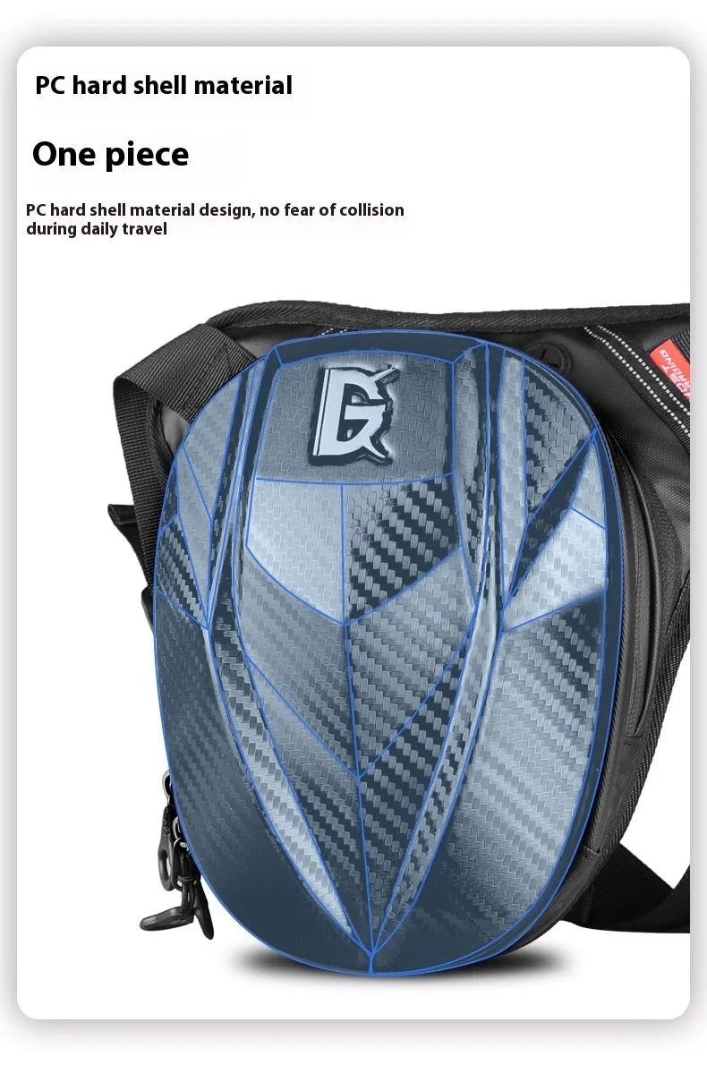Devil Race Motorcycle Leg Bag 4L black polyester Oxford PC shell thigh pack