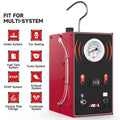 Red 12V smoke leak detector for EVAP system and pipeline diagnostics with 1/10 resolution.