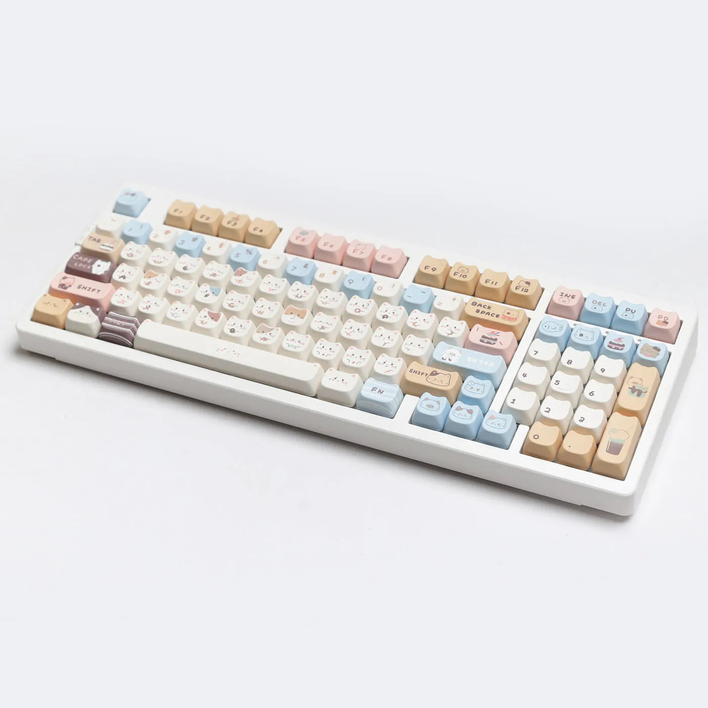 High Sea Salt Cat PBT keycap set for mechanical keyboards with March Past Space theme and 7u supplements