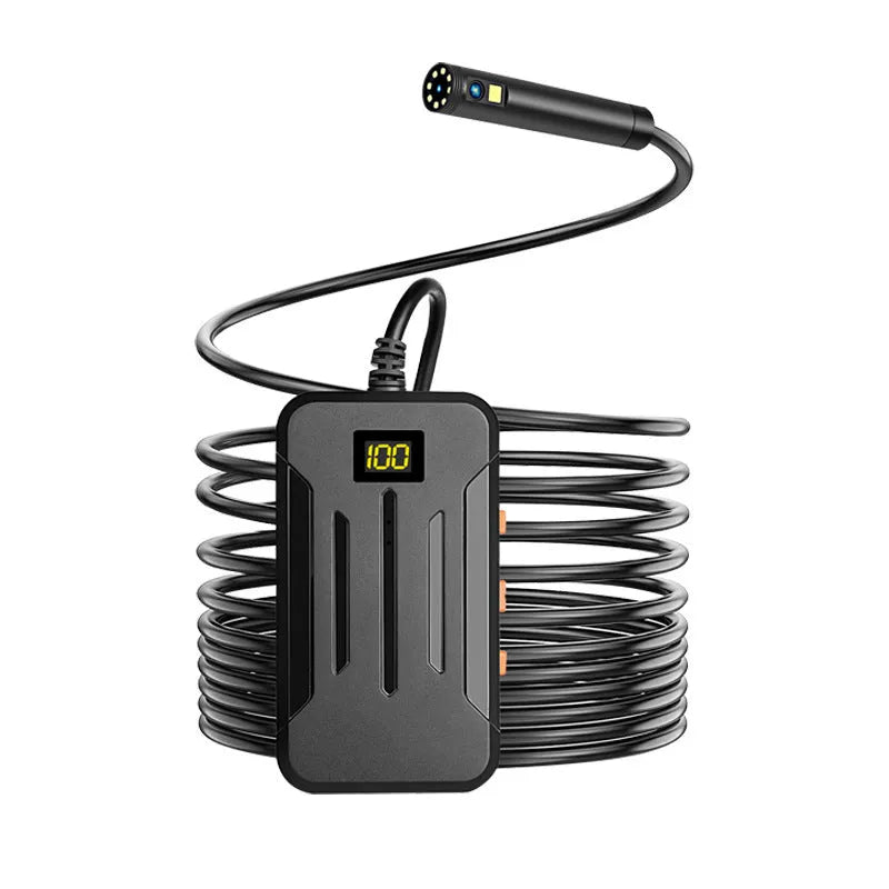 Wireless dual lens endoscope with 5.5mm and 8mm probes, hook and magnet accessories for inspection