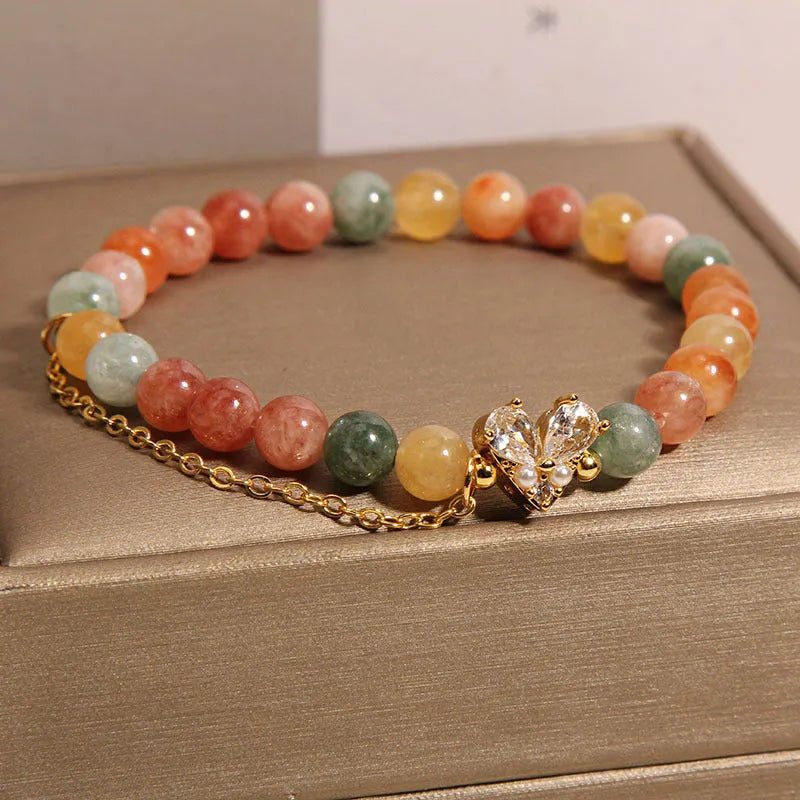 Fu Lu Shou crystal bracelet for women with V-shaped zircon detail in Ins light luxury minority style