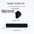 Aluminium alloy T-bar cabinet door handle in black anodic oxidation finish with screw holes visible