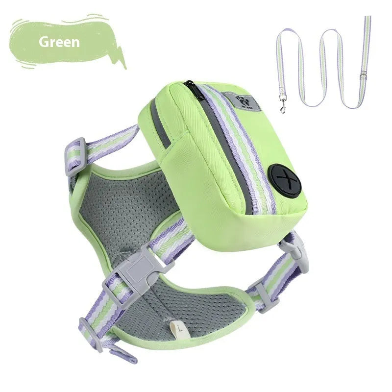 Explosion-proof anti-strangulation dog harness in Oxford cloth with 1.5m holding rope