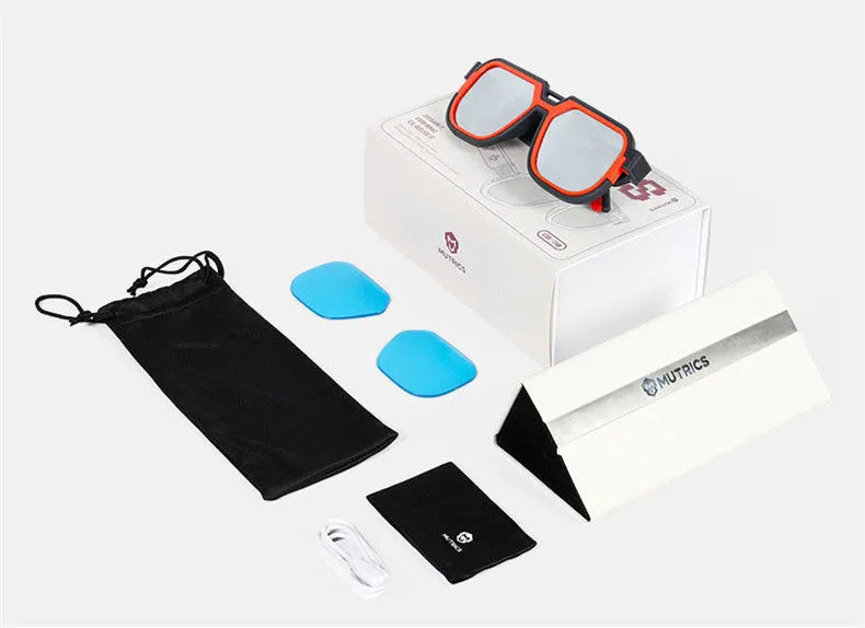Directional audio glasses with PC frame, 150x150x51mm, 46g, Bluetooth smart speaker, grey or black
