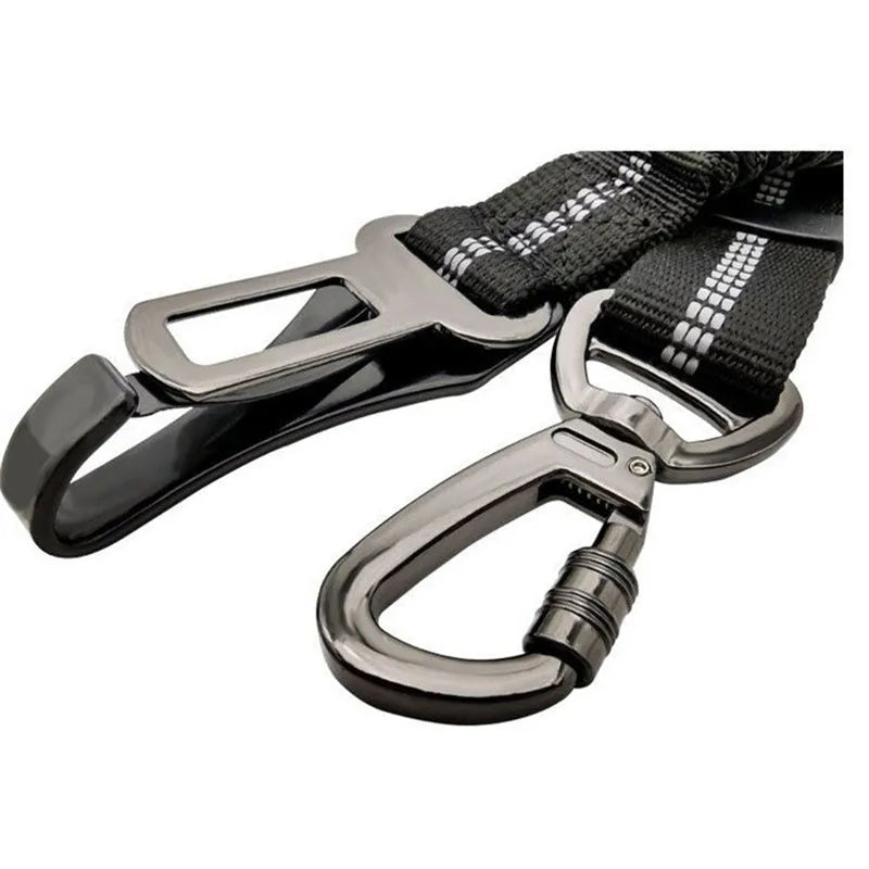 Pet multifunctional car reflective elastic seat belt made of nylon with adjustable length 54-90cm and 2.5cm width