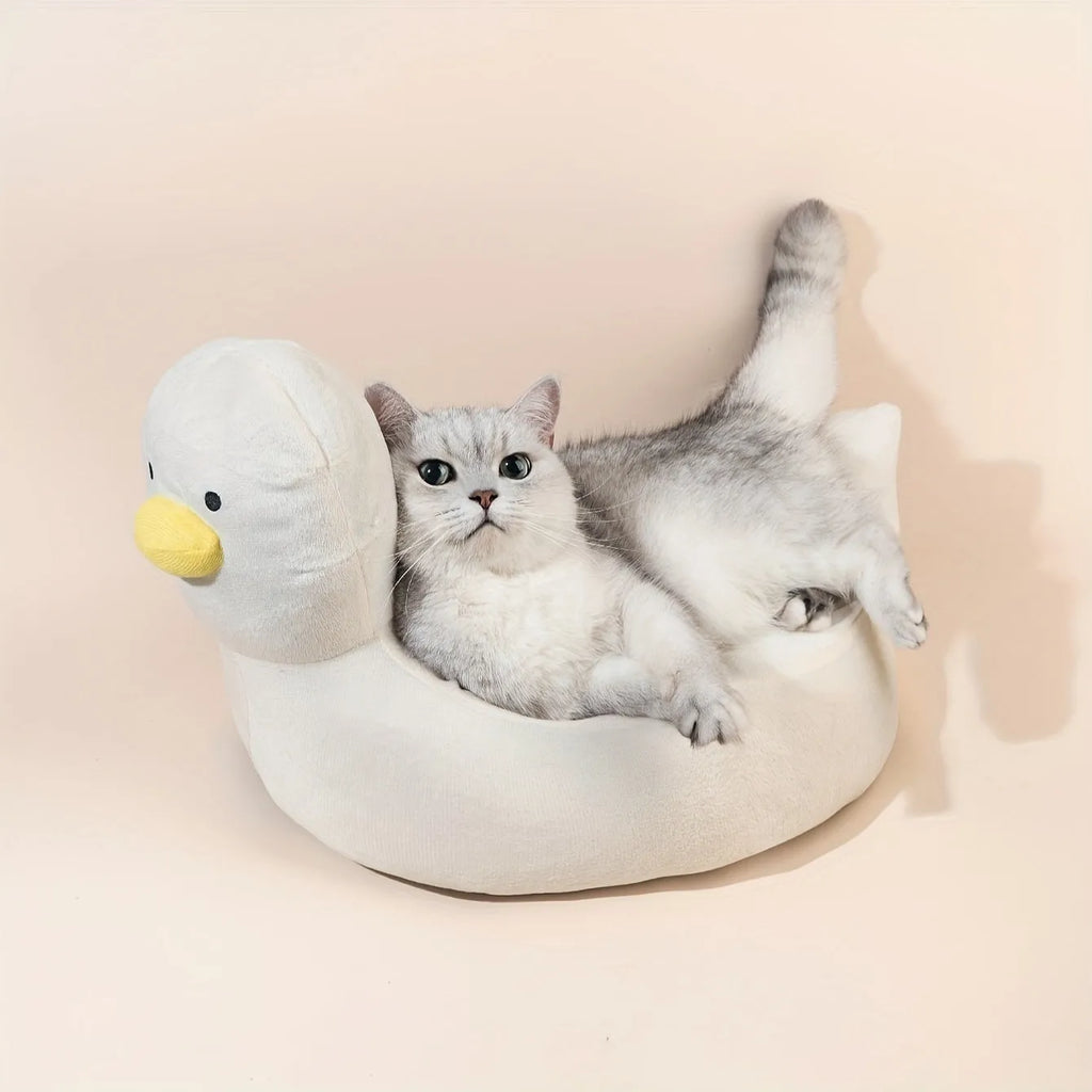 Duck-shaped pet bed sofa in soft polyester for small dogs and cats