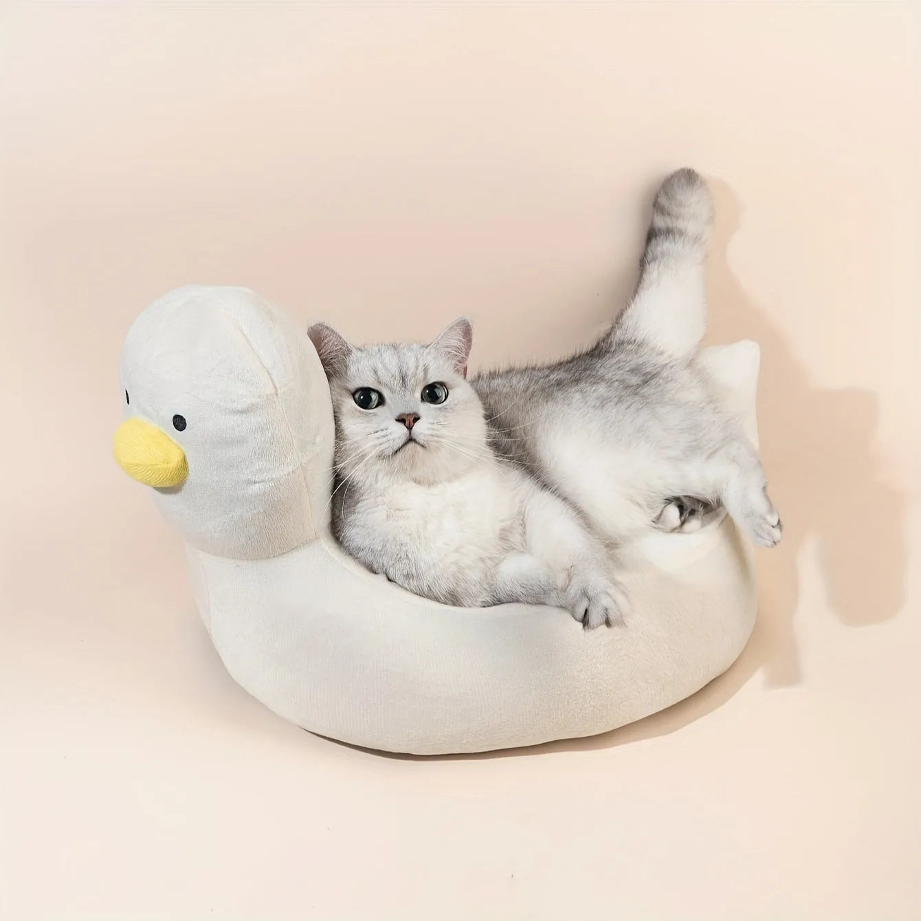 Duck-shaped pet bed sofa in soft polyester for small dogs and cats