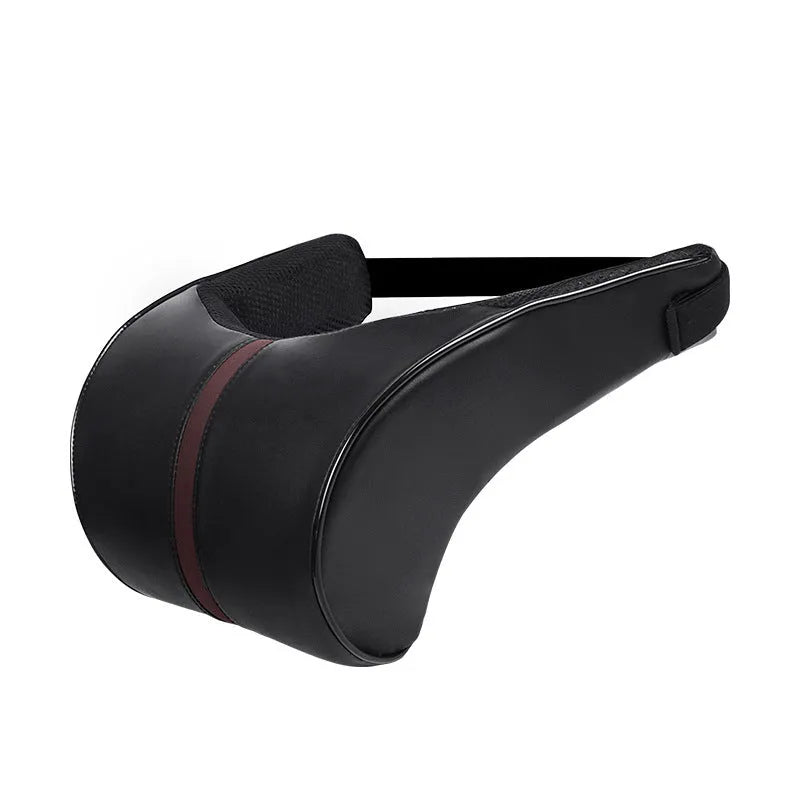 Leather car cushion with memory foam filling as headrest or lumbar support pillow