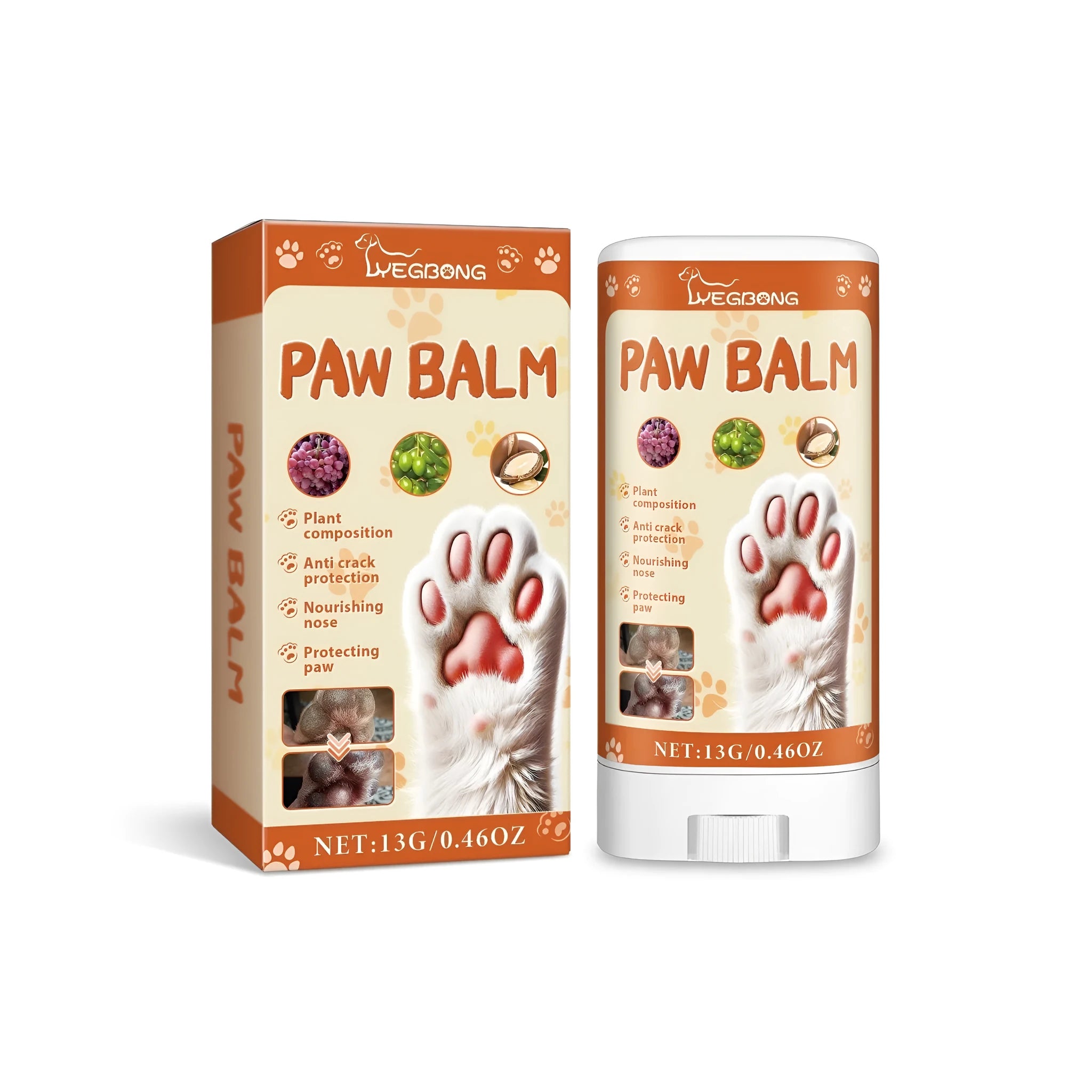 13g tube of pet claw protection cream for anti-cracking paw care