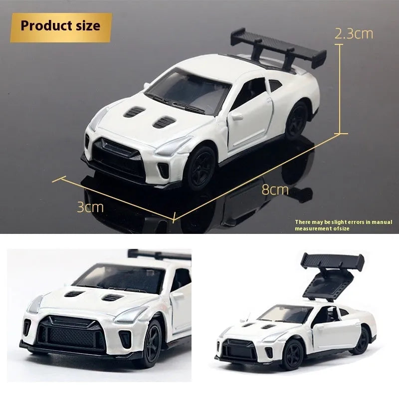 1:50 scale alloy sports car model toy in a random colour, bagged mini car for display