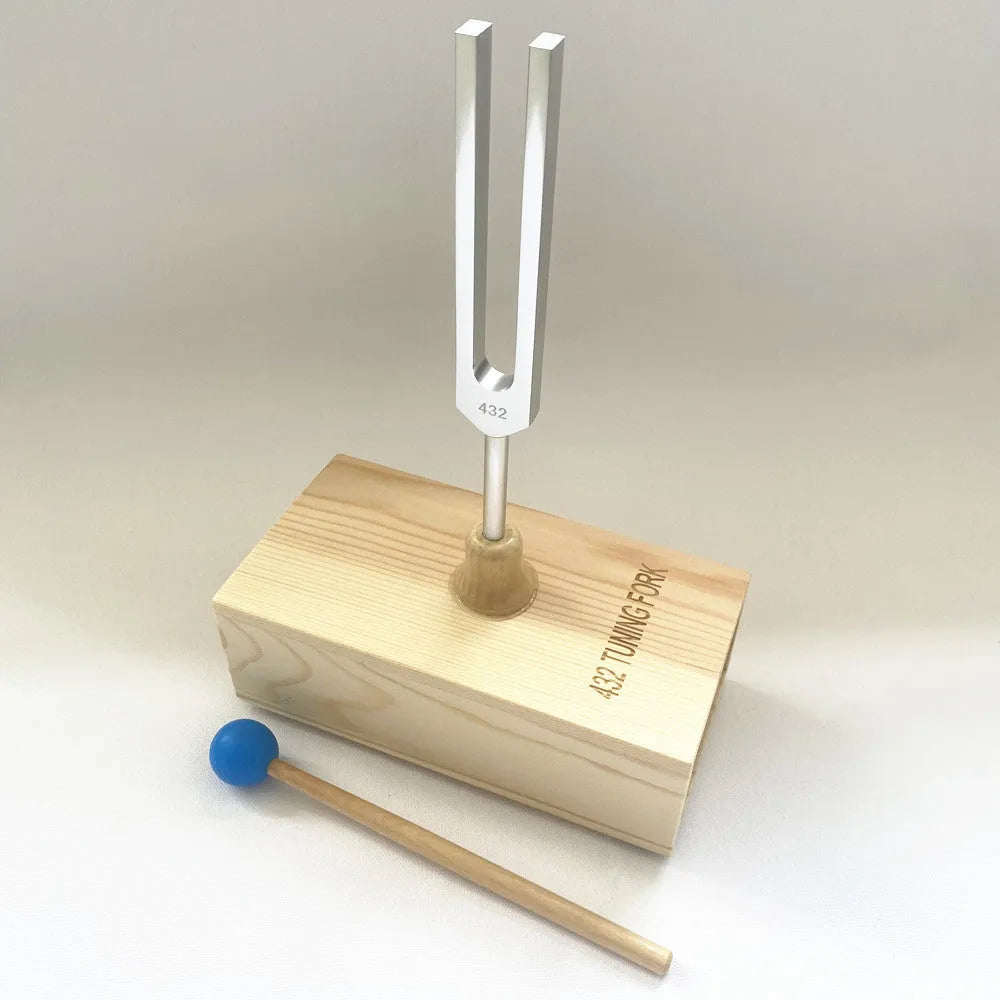 Aluminium alloy 432Hz tuning fork with speaker and 528 tuning fork set in kraft paper box