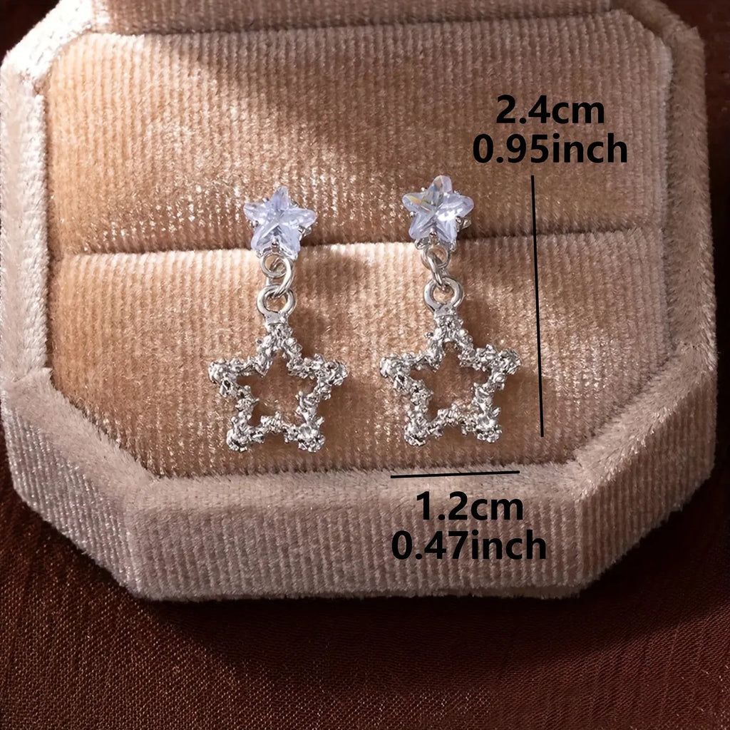 Special Interest sweet delicate alloy bow earrings in star colour for women