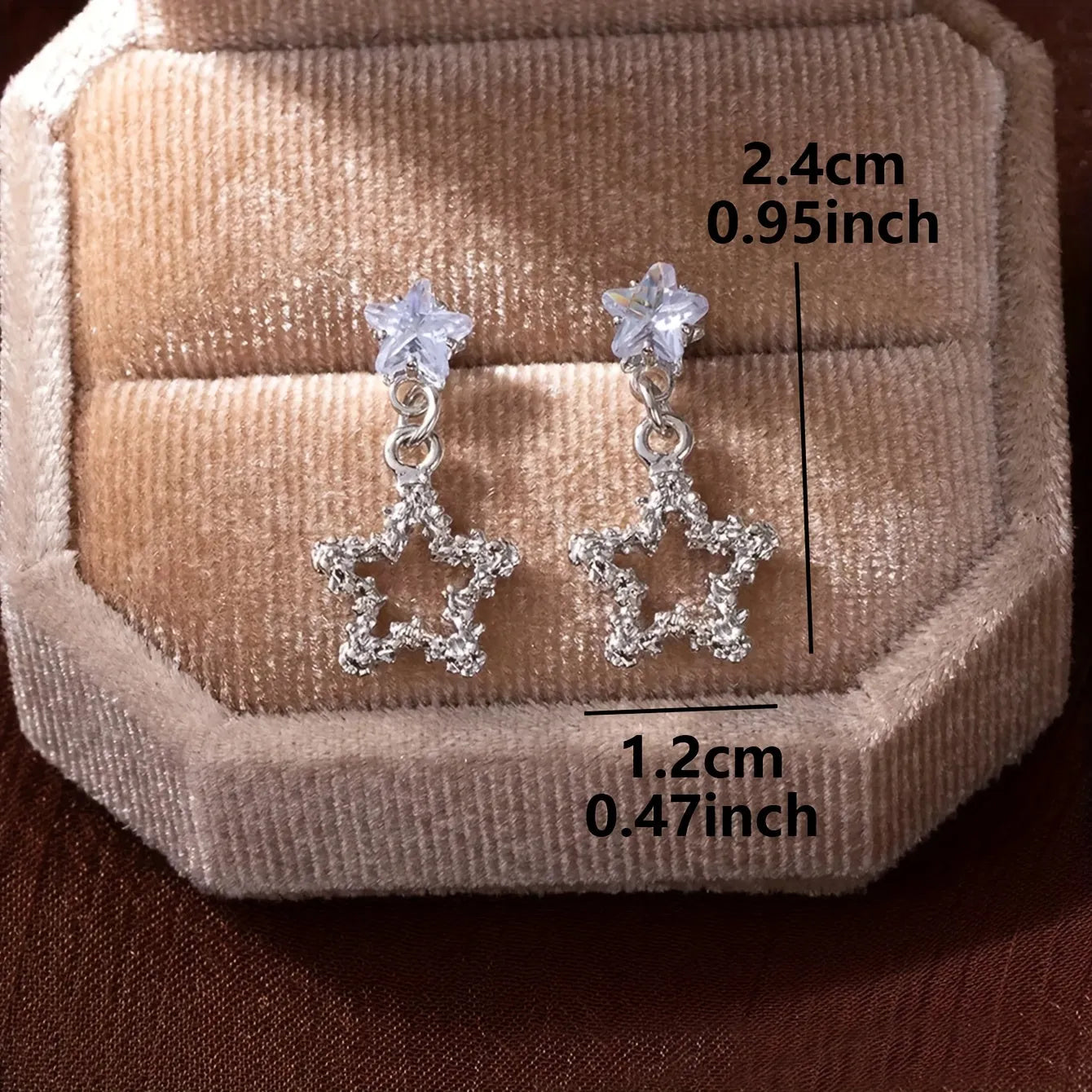 Special Interest sweet delicate alloy bow earrings in star colour for women