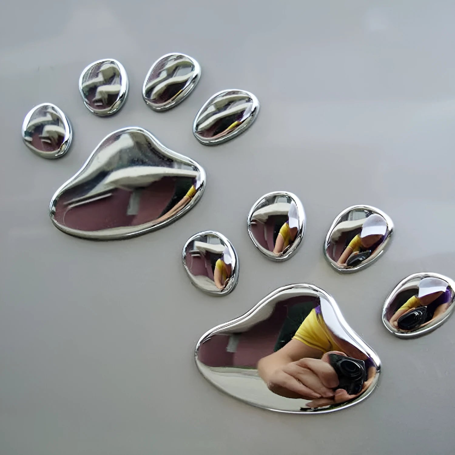 7cm dog footprint PVC car sticker with hand-shaped brush texture for bumper scratch concealment