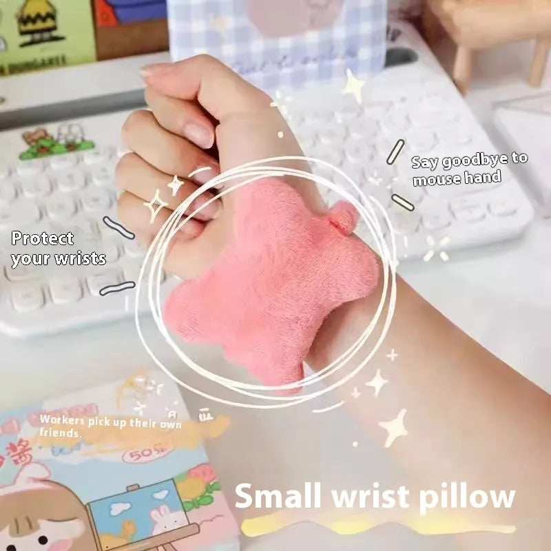 Plush wrist protector mouse pad for keyboard typing in blue colour