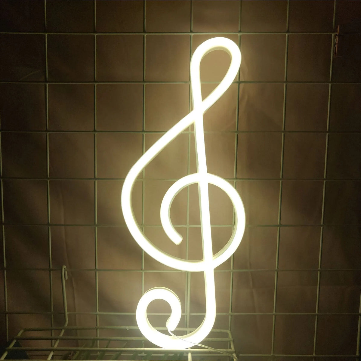 LED neon note sign in blue, pink, or warm white, PVC shell, 35 x 14 x 2.2 mm, USB decorative bar room light