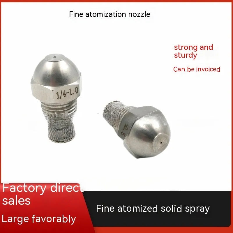 304 stainless steel fine atomization nozzle with external thread connection and multiple aperture size options