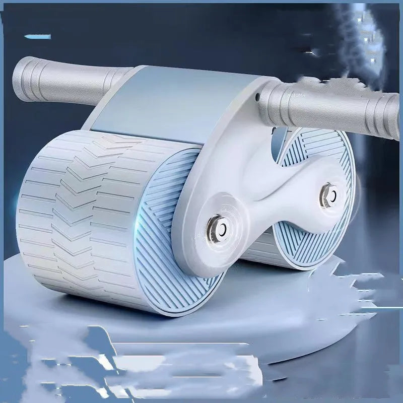 Abdominal muscle wheel fitness roller with rebound mute anti-slip, phone bracket, and kneepad for home office use