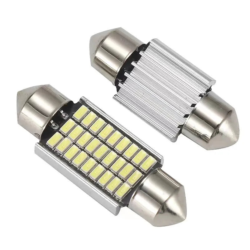 Aluminium double tip LED car roof light showing four size options for interior cabin illumination