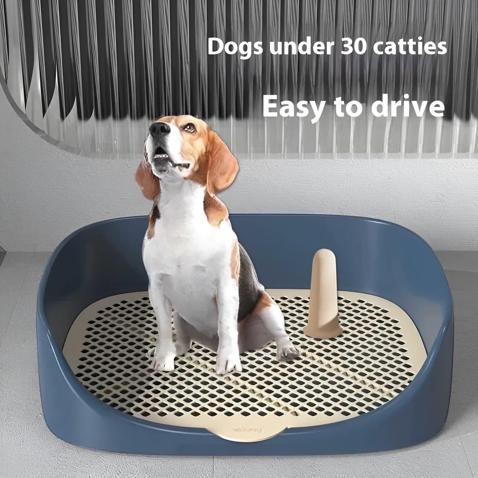 Automatic dog toilet in thick PP plastic compact 40x30x11cm retro blue colour