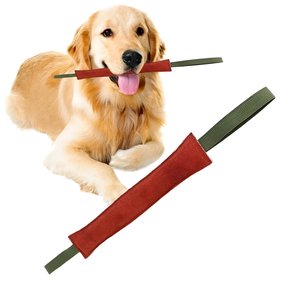 Dog biting stick training stick made from cowhide, 40cm length, picture color, for bite force training