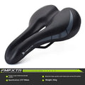 Hollow foam bicycle saddle cushion in 3147 colour on a double rail seat post.