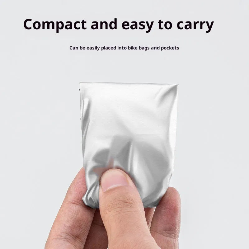 Silver polyester bicycle saddle rain cover for outdoor cycling, average size