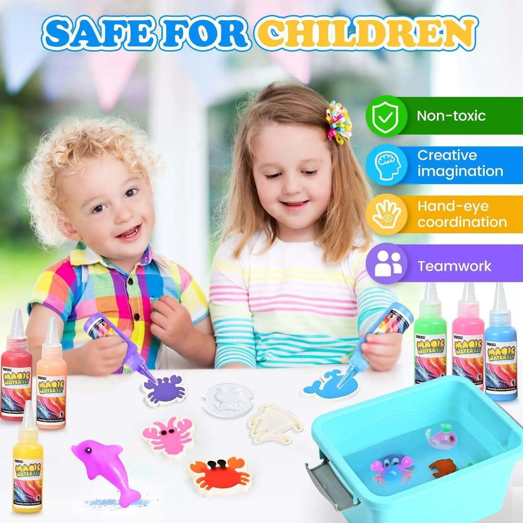 Magic Paint Vaporeon 30-piece educational toy set in blue colour box, measuring 21x15x14.5 cm