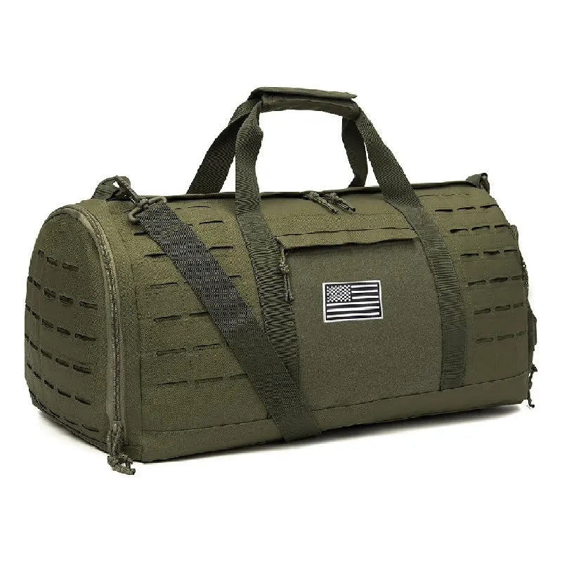 Men's khaki waterproof Oxford cloth sports handbag with an air pillow shoulder strap
