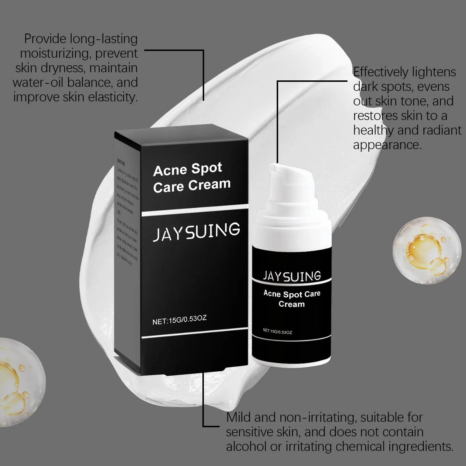 15g tube of hydrating acne cream with mint leaf, tea tree oil and aloe extracts
