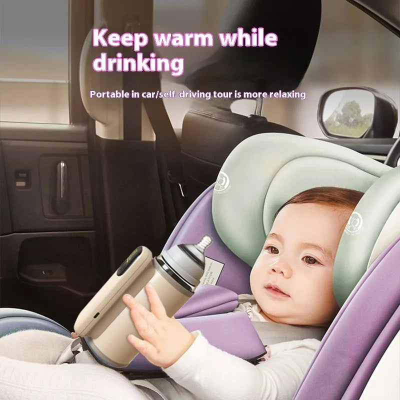 Universal baby bottle insulation sleeve with 8000mAh battery for portable milk warming.
