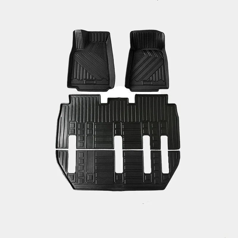 Waterproof TPE rubber car floor mats for left-hand drive Tesla Model X.