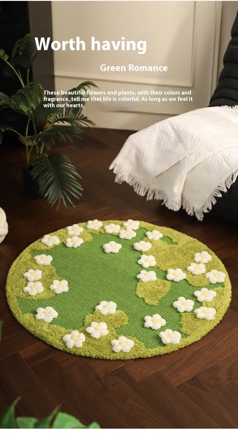 Flower sisal mat cat scratching pad 80cm diameter non-chip wear-resistant pet carpet