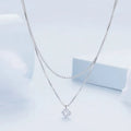 Women's double-layer sterling silver necklace with pearl chain and personality pendant