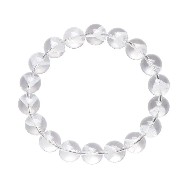 Women's white crystal pyramid bracelet with Ruyi design elements and grinding texture