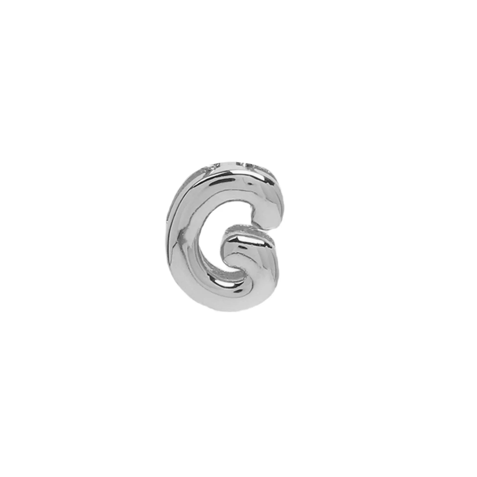 18k brass smooth surface bubble DIY letter bracelet with gold electroplated finish and letter pendant on white background
