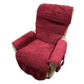 Universal polyester sofa slipcover in lamb wool beige colour on a sofa seat cushion.