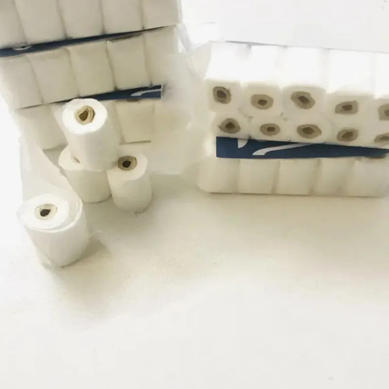 Miniature simulated toilet paper roll model for children's dollhouse play measuring 30mm by 15mm by 80mm