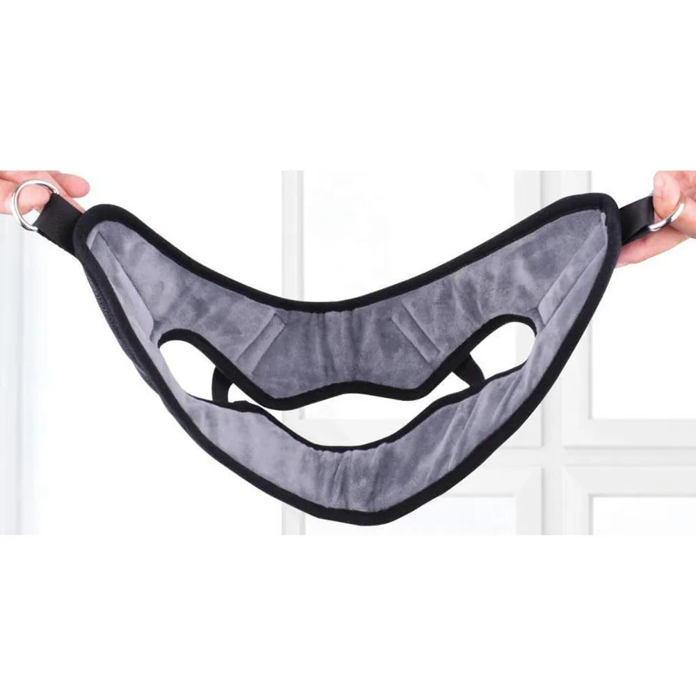 Household neck hanging neck stretching holder in cloth material black and white for home health massage