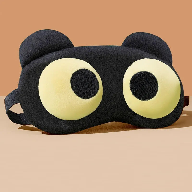 Funny polyester eye mask with bear design for sleep blocking light and ventilating, available in four bear face styles