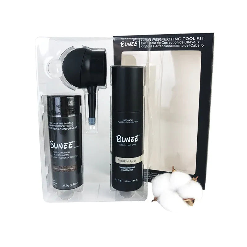 Hair fibre powder 275g three-piece styling set with dense fibre, special nozzle and shaping spray
